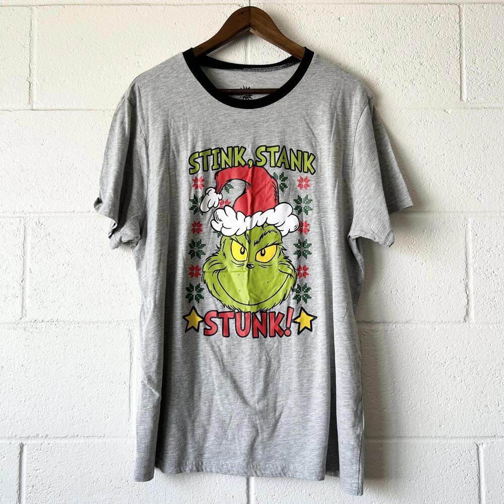 Grinch Dr. Seuss Christmas Graphic Short Sleeve T-Shirt Men's Large